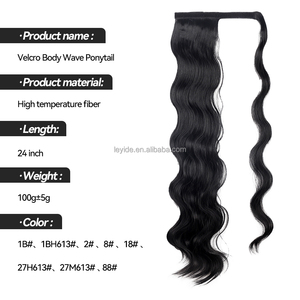 AliLeader 24 \ "Long Couleur Naturelle Résistant À La Chaleur Synthétique Clip-in <span class=keywords><strong>Extension</strong></span> <span class=keywords><strong>de</strong></span> <span class=keywords><strong>Cheveux</strong></span> Style Chaud Vague <span class=keywords><strong>de</strong></span> Corps <span class=keywords><strong>Queue</strong></span> <span class=keywords><strong>de</strong></span> <span class=keywords><strong>Cheval</strong></span> pour la Vente en Gros - Product Image 2
