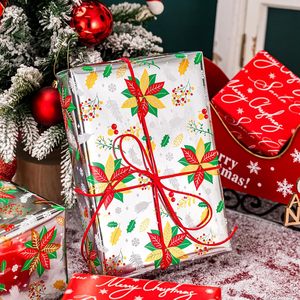 Floral Christmas Wrapping <b>Paper</b> <b>Rolls</b> 17 Inch X 33 Feet Silver Metallic Poinsettias Holly Berries Gift Craft Packaging - Product Image 5