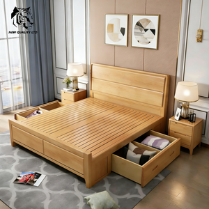 Cama de almacenamiento de madera de tamaño completo, nueva moda, muebles de dormitorio, precio barato de fábrica, personalizable, gran stock, envío inmediato. - Product Image 5