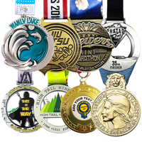 Vente en gros Médailles et trophées de badminton 3D pour alpinisme, boxe, football, boxe et football, médaille de baseball en métal
