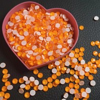 Yantuo 10ss Orange NEON Strass à dos plat en vrac non thermocollants pour décorations d'ongles