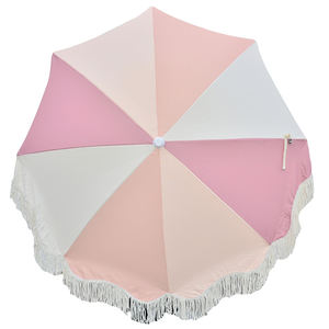 <span class=keywords><strong>Parasol</strong></span> de plage vintage à franges-Parapluie en toile extra large avec imprimé floral, durable et portable pour les centres de villégiature et les jardins - Product Image 4