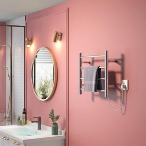 Porte-serviettes électrique en acier inoxydable, <span class=keywords><strong>tube</strong></span> rond, pour la salle de bain, 30W - Product Image 2