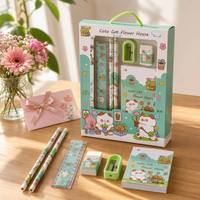 Set de Papelería con Diseño de Animales de Dibujos Animados, Cuaderno, Bolígrafo, Útiles Escolares Lindos para Niños, Regalo de Regreso a Clases, Premio de Cumpleaños, Graduación, Venta al por Mayor