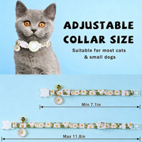 Collier pour chat moderne de luxe de haute qualité réglable fait à la main en nylon doux écologique Air Tag GPS Tracking étanche design solide
