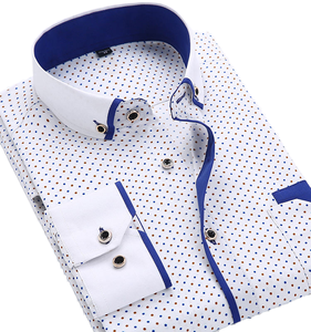 Chemise habillée formelle pour homme RNSHANGER, nouvelle chemise à manches longues, coupe ajustée, col boutonné, chemise d'affaires imprimée de bonne qualité en taille 4XL - Product Image 3
