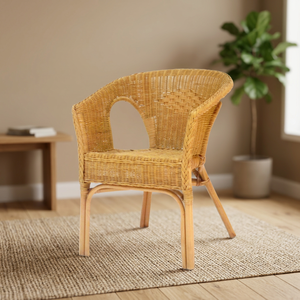 Fauteuil Keleg de type vente chaude fabriqué à la main en rotin naturel chaises de salle à manger/salon à bascule pour meubles de maison - Product Image 1