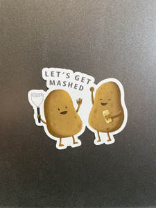 Aimant de réfrigérateur Lets Get Mashed, décoration de cuisine, imperméable, dessin animé mignon, décoration de réfrigérateur - Product Image 2