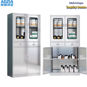 Armoire de <span class=keywords><strong>pharmacie</strong></span> en acier inoxydable <span class=keywords><strong>pour</strong></span> hôpital, laboratoire, <span class=keywords><strong>cuisine</strong></span> extérieure, école, clinique – Métal moderne <span class=keywords><strong>pour</strong></span> atelier et entrepôt - Product Image 1