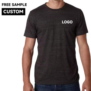 T-shirt en rayonne de polyester de coton chiné <span class=keywords><strong>super</strong></span> doux pour hommes, t-shirt en trois mélanges à impression personnalisée - Product Image 1