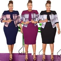 Robe midi formelle pour femmes afro-américaines, motif imprimé, grande taille, robes de bureau