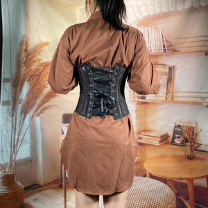 Ceinture corset Jacquard pour femmes sous le buste désossé à lacets <span class=keywords><strong>Bustier</strong></span> Waspie ceinture pour Renaissance Steampunk <span class=keywords><strong>Pirate</strong></span> ferme respirant - Product Image 6