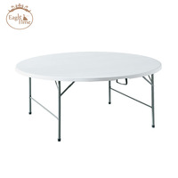 Table ronde pliable en plastique de style moderne pour banquet de mariage, hôtel, événement en plein air
