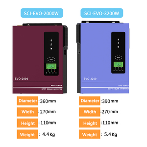 Onduleur solaire <span class=keywords><strong>3KVA</strong></span> 5KVA 24V 48V, onduleur hybride solaire à onde sinusoïdale pure hors réseau pour système solaire avec chargeur solaire MPPT - Product Image 4