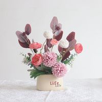 Ornamen Bunga Plastik Injeksi Simulasi Realistis Dekorasi Floral Ruang Tamu Pengaturan Kulkas