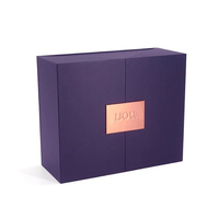Boîte cadeau cosmétique rigide carrée haut de gamme, écologique, à double porte latérale ouverte, personnalisée, en deux parties, gaufrée, recyclée, finition mate