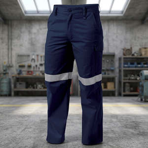 <b>Hi</b> Vis Reflective Stripes Breathable Cotton Cargo Pockets Workwear Pants Men Custom Workwear Uniforms Road Safety High - Product Image 3
