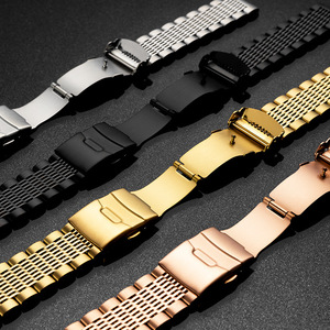 <span class=keywords><strong>Bracelet</strong></span> de montre intelligent en acier inoxydable de luxe, réglable, 38 mm, 40 mm, 42 mm, 46 mm, avec fermoir déployant pour montre connectée - Product Image 2