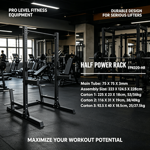 VIGFIT Station de musculation professionnelle en acier de 3 mm d'épaisseur, support de squat et demi-rack de musculation pour centre de fitness - Product Image 2