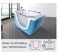 Baignoire pour bébé de couleur blanche avec lumières de massage en verre, bulles d'air, rose, bleu, baignoire pour bébés, piscine pour enfants