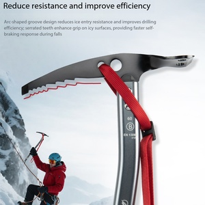 <span class=keywords><strong>Piccozza</strong></span> <span class=keywords><strong>da</strong></span> Ghiaccio Multifunzionale in Alluminio Leggero per Alpinisti e Arrampicata su Ghiaccio - Product Image 4
