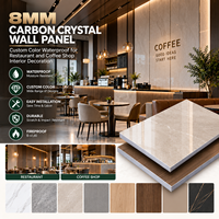 Panneau mural moderne en cristal de carbone de 8 mm avec design graphique couleur personnalisé, imperméable, pour la décoration intérieure de restaurants et de cafés