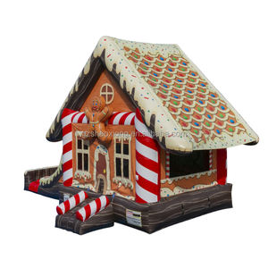 Castillo inflable comercial <span class=keywords><strong>Christmas</strong></span> Bounce House Kid Festival Weihnachten Gingerbread Jumping Castillo hinchable con tobogán Combo - Product Image 6