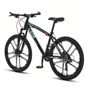 Vélo de montagne à cadre en alliage d'aluminium noir-vert, 21/24/27 vitesses, freins à disque, vélo à double usage pour adultes, pour les trajets quotidiens - Product Image 4