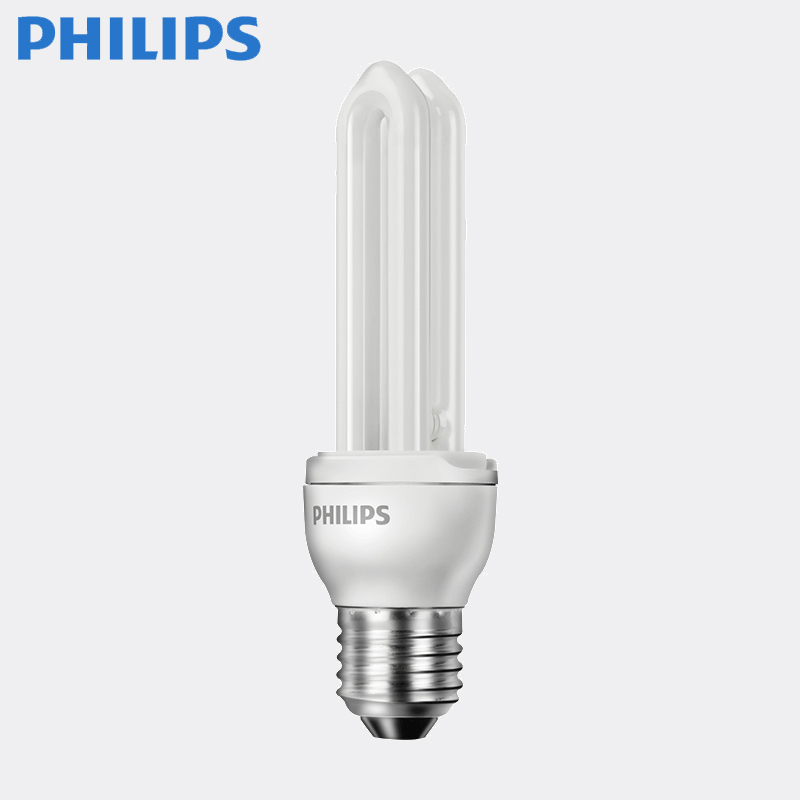 Philips 2U Энергосберегающая лампа E27 винтовая спиральная настольная лампа U-образная Светодиодная лампа для дома 11 Вт 5 Вт лампа супер яркая