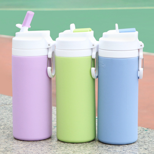 ขวดน้ำซิลิโคนสำหรับเด็กนักเรียน ความจุ 450 มล. เป็นมิตรกับสิ่งแวดล้อม ใช้ซ้ำได้ - Product Image 4