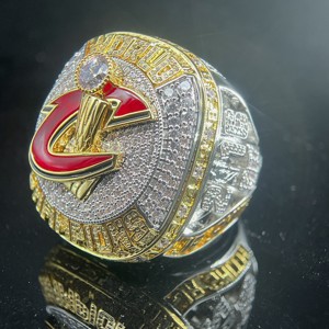 Bague commémorative de luxe plaquée or FH Hip Hop tendance, diamant NBA2016 Cleveland Cavaliers, objet de collection - Product Image 1