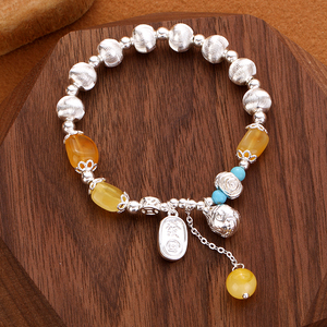 High <span class=keywords><strong>End</strong></span> kızların bilezik püskül kedi gözler servet çekmek ve servet marka kristal gümüş takı bilezik - Product Image 4