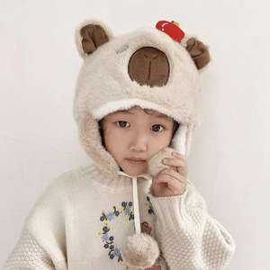 Cute <b>Faux</b> <b>Fur</b> Winter Warm Digital Printing Image Unisex Headwrap Hat for Adults Cold-Proof Plush Ear Protection Cap - Product Image 2