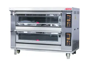 Equipo de panadería comercial horno eléctrico para hornear con 2 cubiertas, 6 bandejas de 400*600mm para panadería