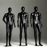 Mannequin Homme Complet Noir, Buste Musclé Réaliste Sans Tête, Bras Flexibles, Vente en Gros pour Boutiques