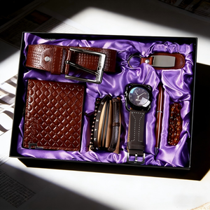 Fancy & Yc DW2036 Nouveau Coffret Luxe 7 Pièces pour Homme : Montre à Quartz, Ceinture, Portefeuille, Bracelet, Porte-clés, Stylo – Cadeau d'Anniversaire Tendance pour Homme - Product Image 5