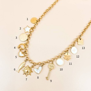 Collar con Colgante de Cadena de Acero Inoxidable Color Oro 18K, Estilo Moderno, con Llave del Amor, para DIY, Nueva Moda en Europa y Estados Unidos - Product Image 6