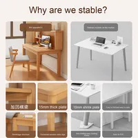Bureau moderne et luxueux en bois massif pour étudier et écrire à la maison/au bureau Bureau d'ordinateur de chambre à coucher au design simple pour étudiants