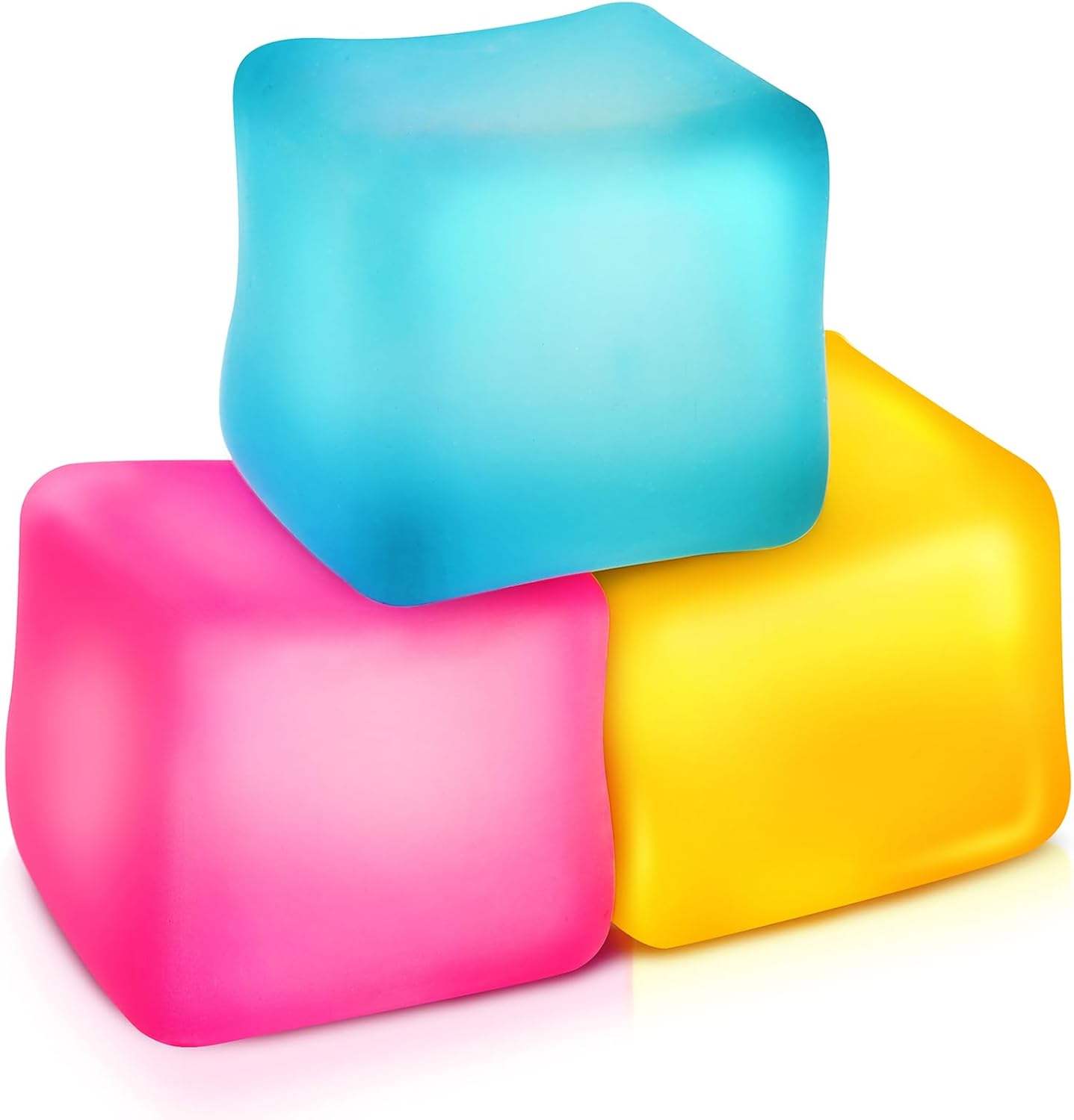 2.1 Ice Cube Maltose Squeeze Toy Anti-Stress Rubber Filled Plastic Fingertips Pressure Relief Toy for Boys & Girls Ages 8-13