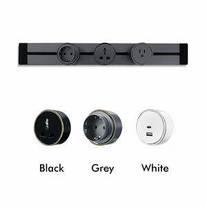 Riel de enchufes de pared de aluminio VBQN con USB, Wi-Fi inteligente y enchufe universal para cocina, oficina y escritorio. - Product Image 1