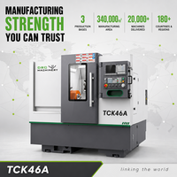 Tour CNC TCK46A, moteur servo CNC GSK, métal, petit tour horizontal à broche unique, usage moyen, 2 axes, capacité de déplacement Z de 360 mm