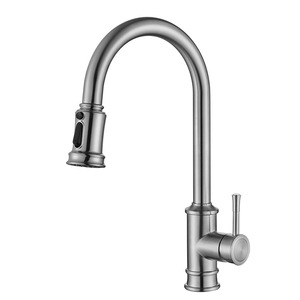 Modern Pull Out Kitchen Faucet 304 Stainless Steel Single Handle Deck <b>Mounted</b> With <b>Spray</b> Function - Product Image 1