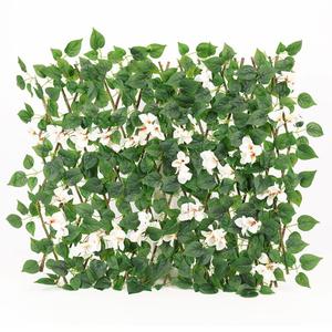 Recinzione Decorativa con Fiori Artificiali, Decorazione da Giardino, Pianta Verde Artificiale con Steccato in Legno - Product Image 6