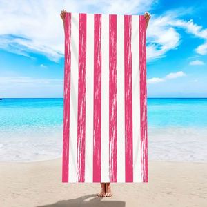 Custom Striped Microfiber Quick Dry Absorbent Beach <b>Bath</b> Towel for Travel Swimming - Product Image 4