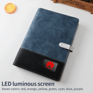 Agenda Personalizada con Logotipo LED A5, Hojas Sueltas, Cubierta Rígida de Cuero PU, 6 Anillas, Diario, Banco de Energía con 10000 mAh para <span class=keywords><strong>Apple</strong></span> y Android - Product Image 6