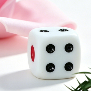 White Round Corner D6 <b>Dice</b> Custom Printed Logo Solid White Resin <b>6</b> <b>Sides</b> Cube <b>Dice</b> for Teaching Family Party Board Games - Product Image 5