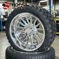 Jantes forgées à rayons en H profondes 20x10/22x12/24x14 pour camions Ford/Chevy/GMC/Dodge, design ET négatif, compatibles avec les véhicules rehaussés
