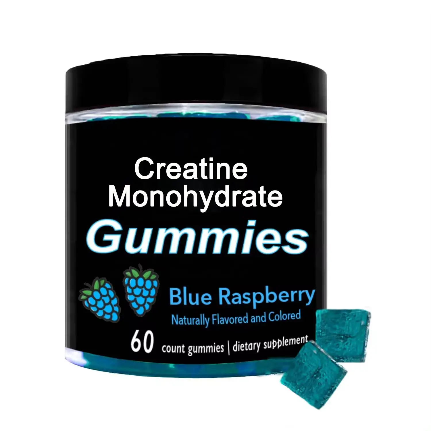 Creatine Gummies Voor Mannen En Vrouwen 1000Mg Per Portie Pre-Workout Supplement Met Blauwe Frambozensmaak