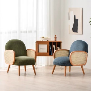 <span class=keywords><strong>Fauteuil</strong></span> en rotin et en bois de style nordique bohème pour la maison, le restaurant, l'hôtel, la villa, le café, le salon, meubles en tissu bouclé - Product Image 2