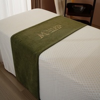 Velours brun clair élégant Design personnalisé 100 Polyester Salon de beauté chemin de lit facial drapeau de lit écharpe de lit